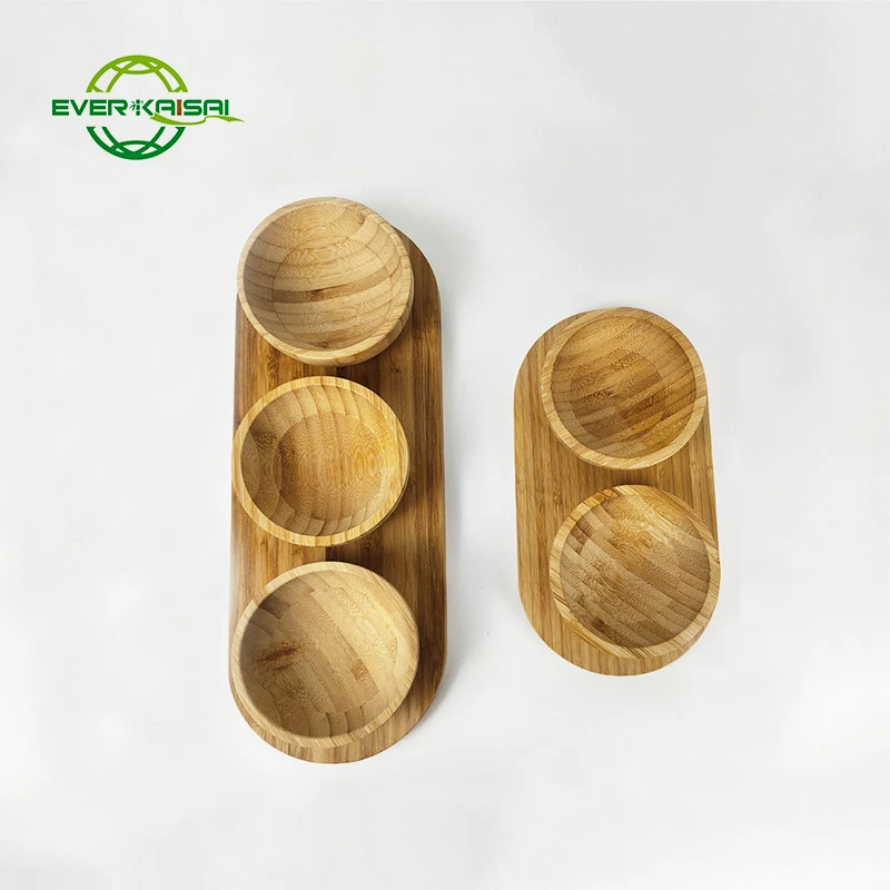 Round Bamboo nut plate and fruit plate for entertaining guests in festivals, It can also be used daily, too.1~3 grid