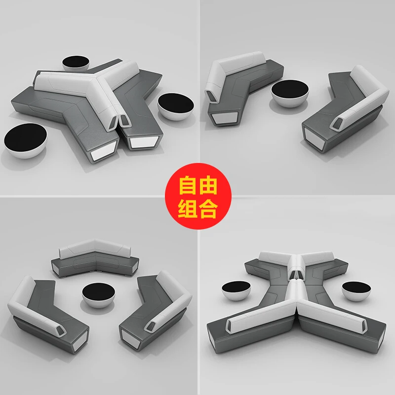 Modular free combination low back casual sofa seating lobby room waiting bench