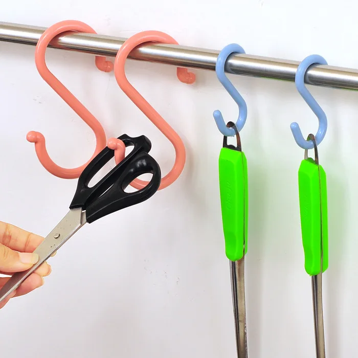 Wholesale colorful plastic hook kichen ideas bathroom nail-free s type hook