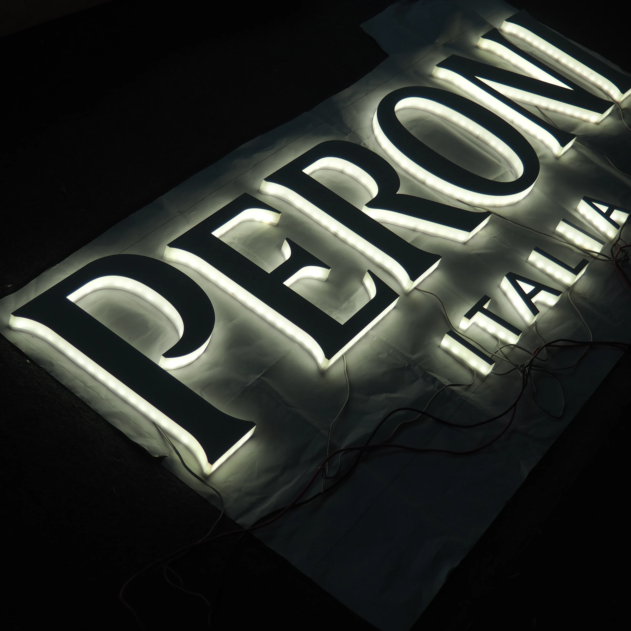 Custom Light House Number 3D Signage Shop Decoration Logo outdoor advertising led light backlit letter logo sign with billboard