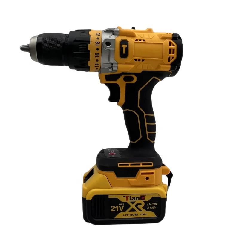 High-Power Cordless Electric Drill with Three Functions for Industrial Use Featuring Hammer Drill and Impact Drill Features