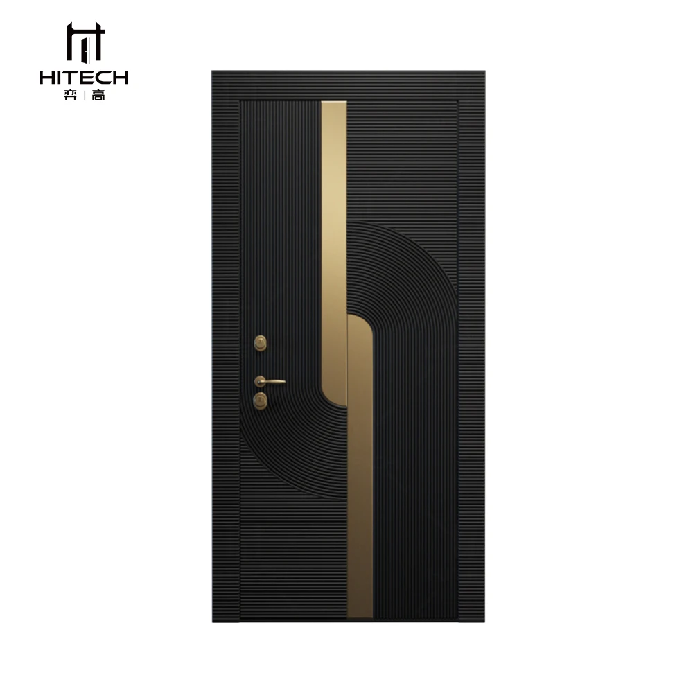 Hitech manufacturer custom impact door modern villa security exterior door modern black exterior door