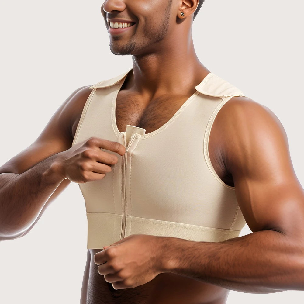 S-SHAPER мужчин после хирургического улучшения осанки для похудения Корректирующее белье Топы