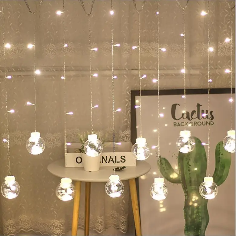 
Amazon house window curtain led star diwali string light ball bulb indoor home decor 