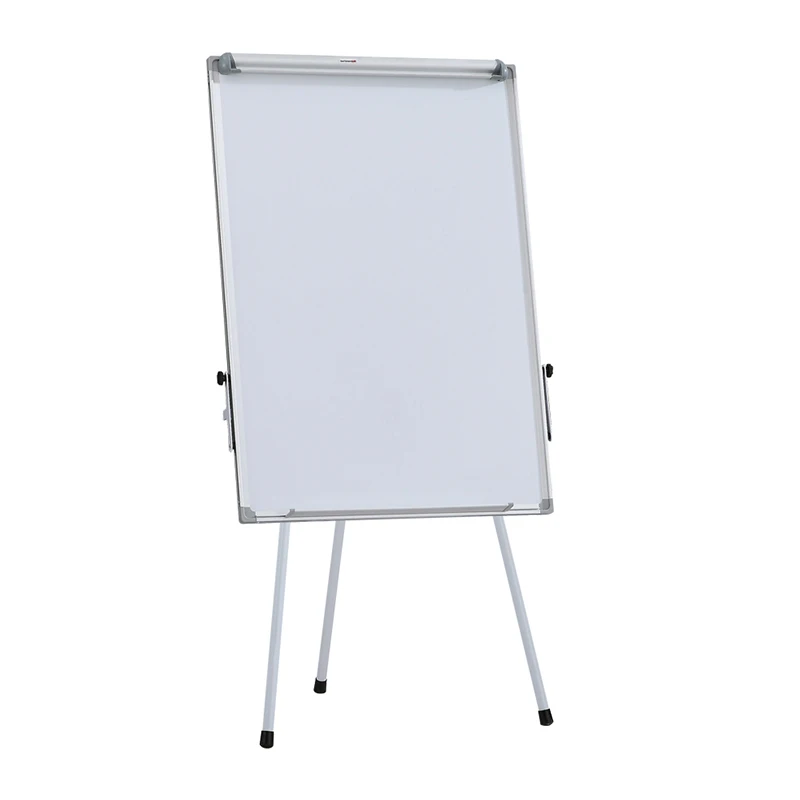 Cheapest 90x60cm home office use mobile flip chart board height adjustable writing surface white stand with tripod