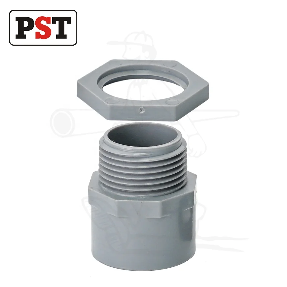 Electrical PVC Male Adaptor with Locknut