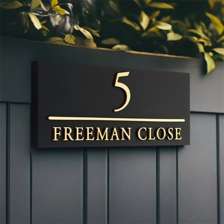 Modern Design Lighting Door Plate Personalized House Sign with Steel and Acrylic Material for Hotels Outdoor Use