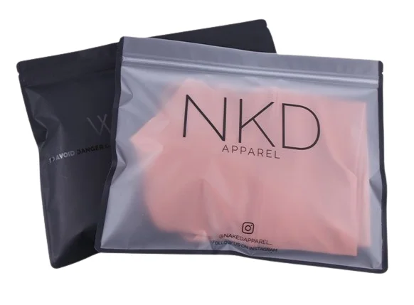 Plastic bag packaging frosted zipper bag clear plastic bag custom size logo design