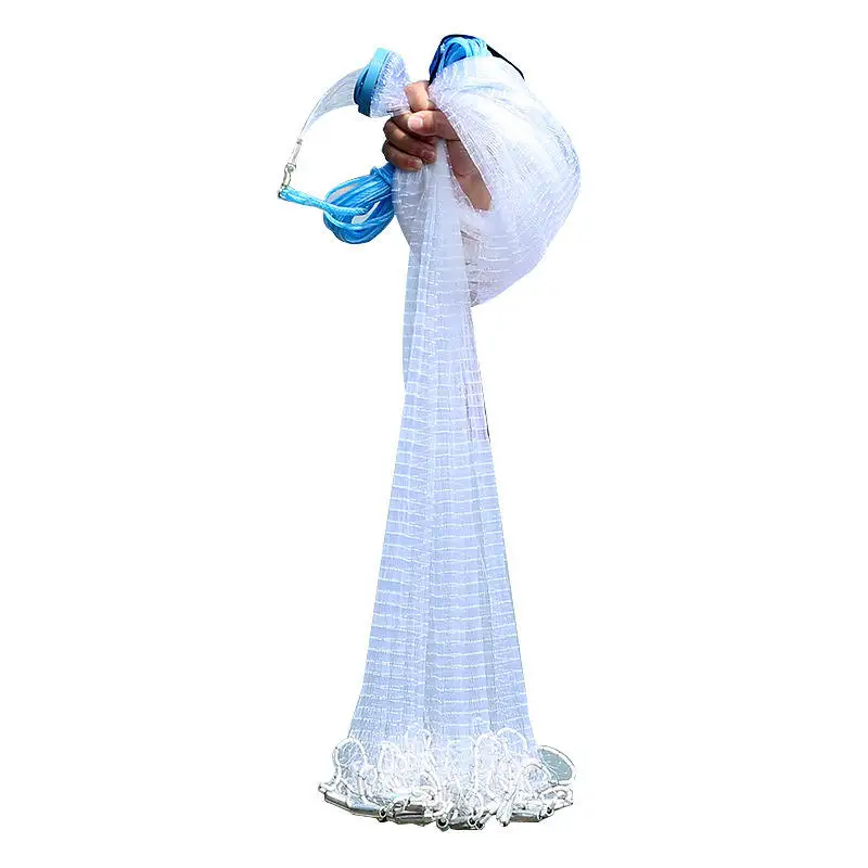 Factory sale white nylon 4~12 Feet casting nets for river and lake fishing cast net landing net