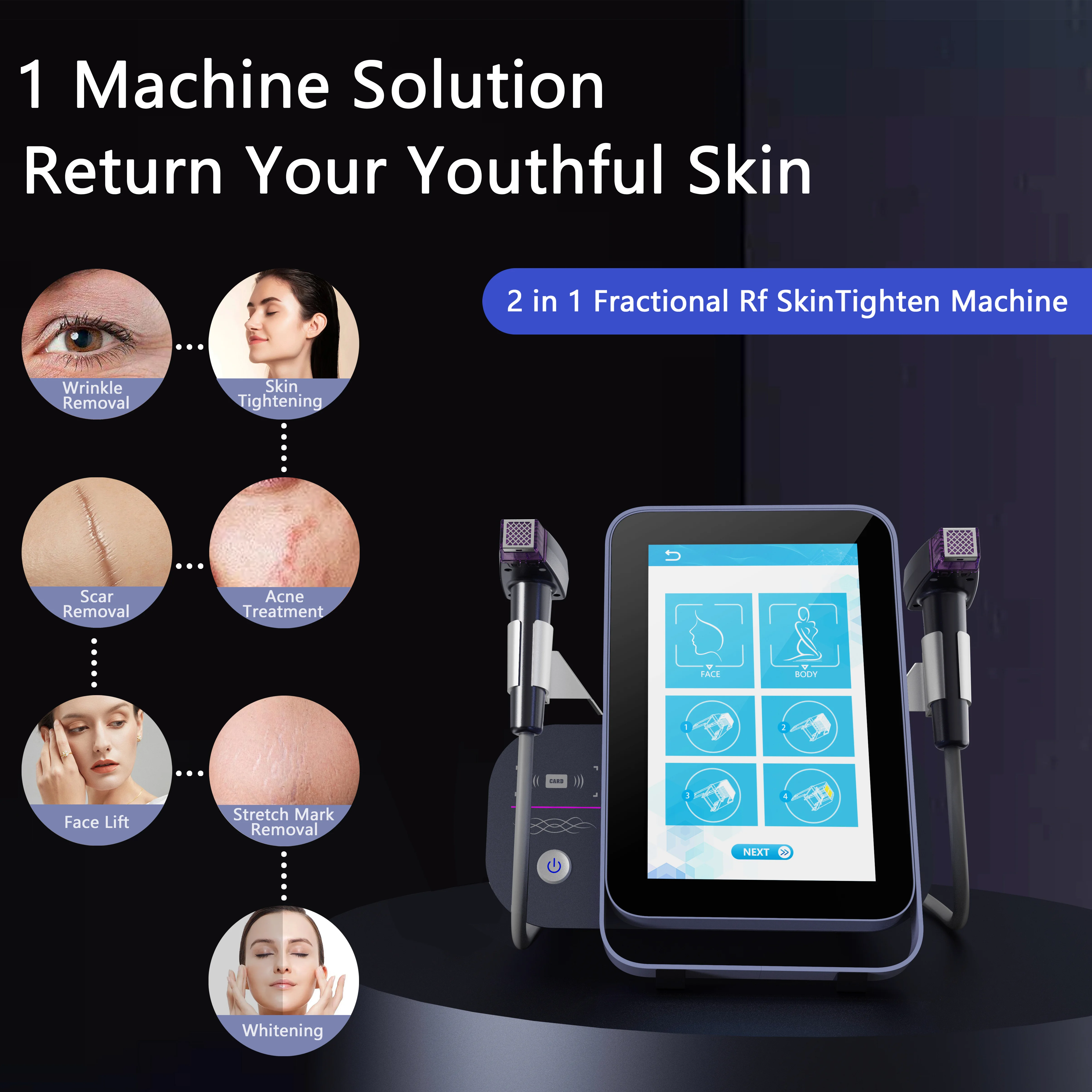 Morpheus P-M8  Microneedle Micro Needle And Nanocrystalline Needleless Ance Treatment Wrinkle Removal Fractional RF M8 Machine