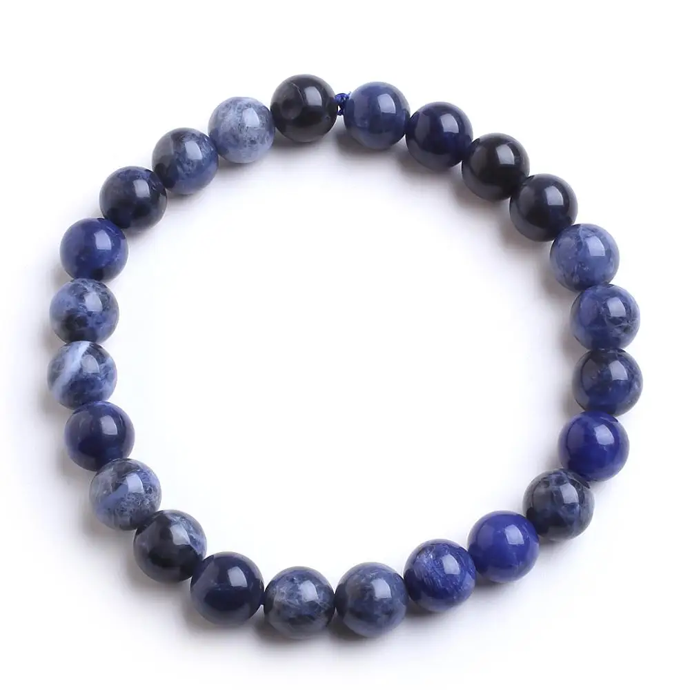 Wholesale Jewelry 19cm 8mm Gemstone Beads Crystal Rock Healing Beaded Stretch Natural Stone Bracelets