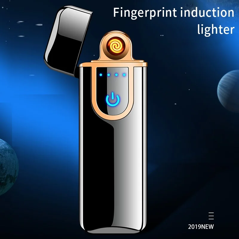 USB-зажигалка JOFI с тепловой катушкой ветрозащитная Зажигалка aansteker электронная Индукционная со сканером отпечатков