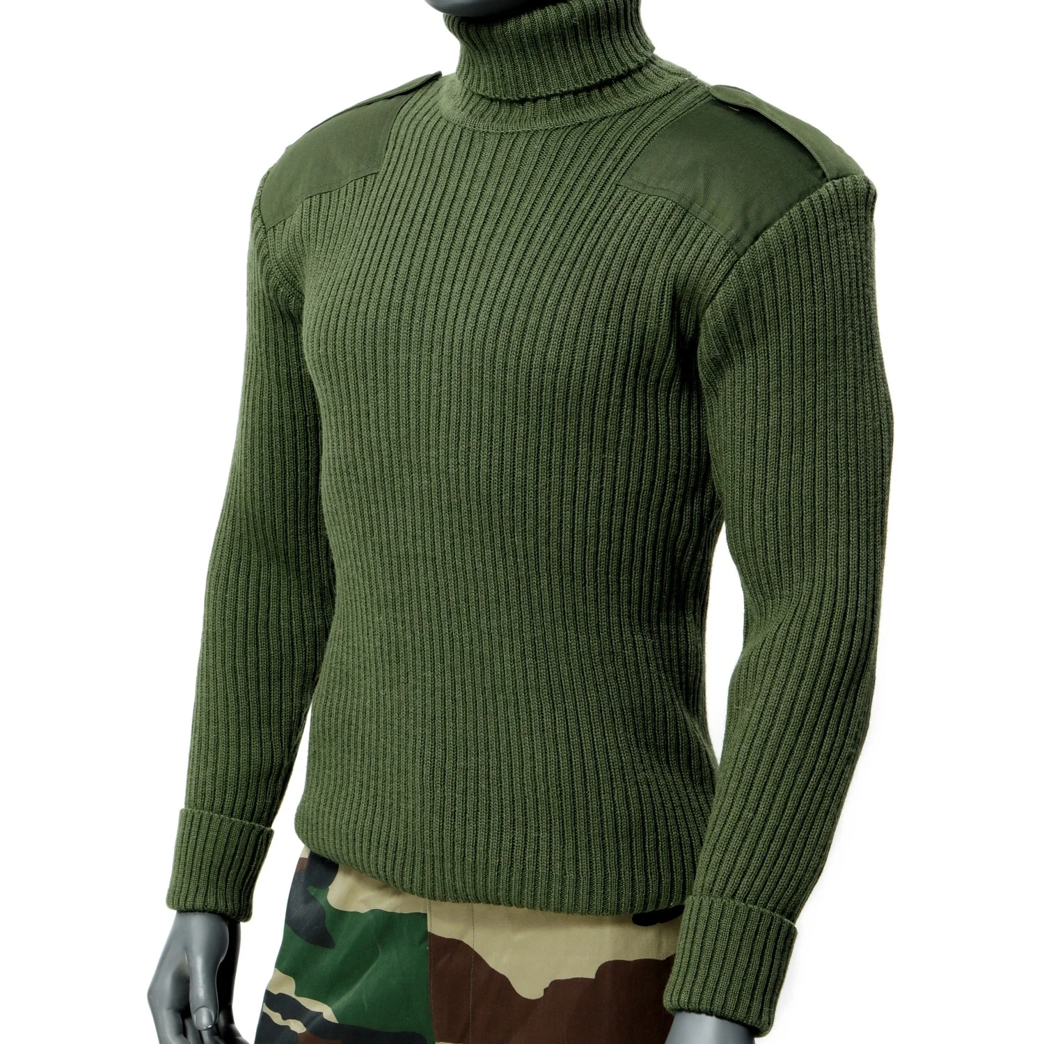 Acrylic Mil Spec Sweater GI Standard Duty Pullover Jungle Green with Knitted Olive Wool Army Green Tactical Sweater