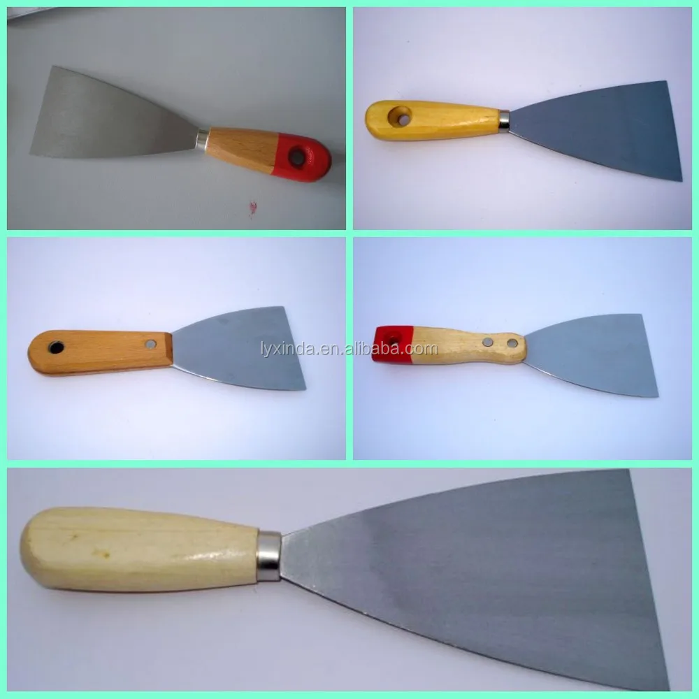 China Factory Cheap Putty Knife Carbon Steel Scraper Painters Knife Scraper With wooden handle