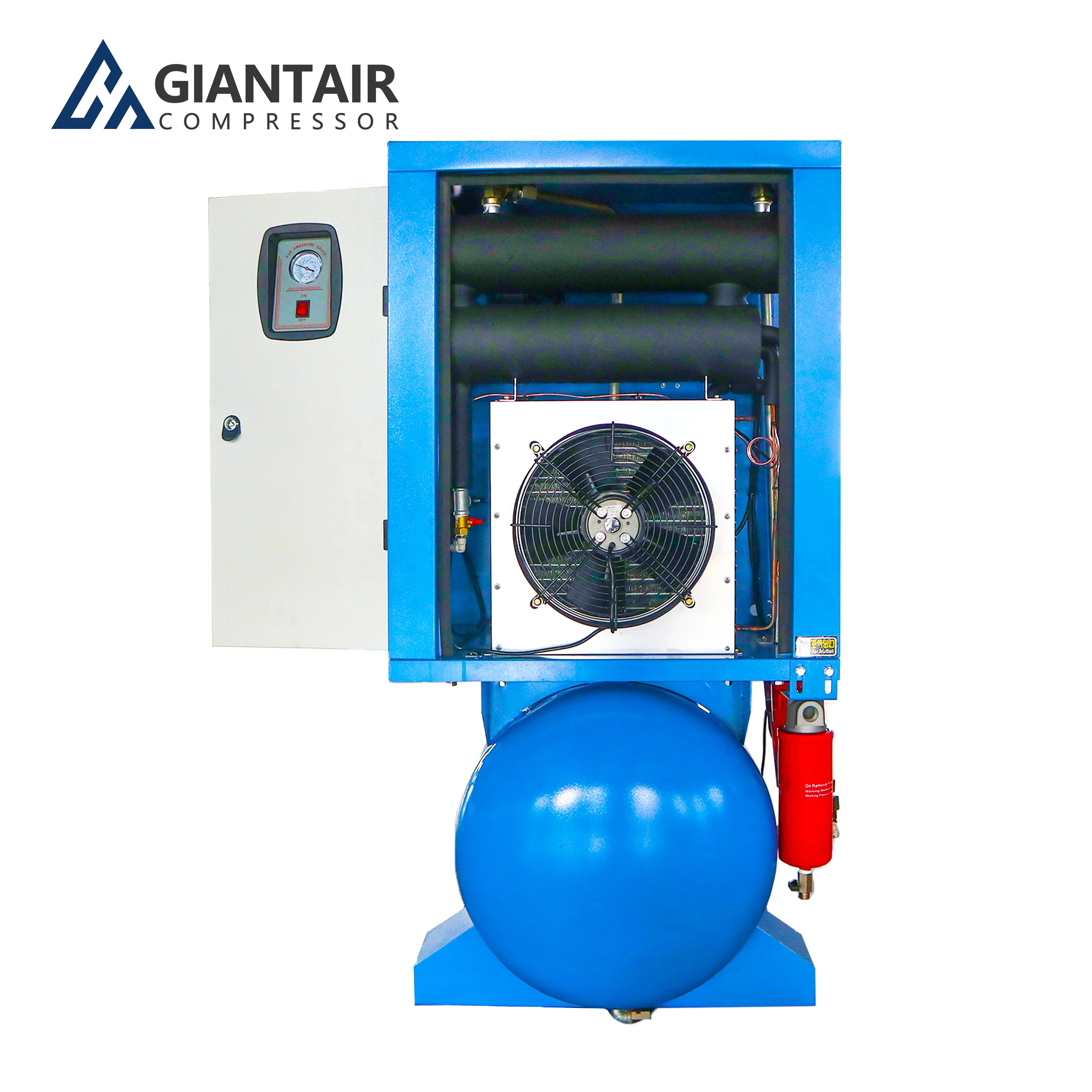 High Quality 7.5kw 10 Hp All In One Screw Air Compressor Mounted On 260 Litre Tank 35 Cfm Air Compressor