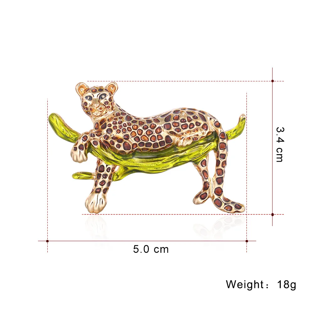 Unique Leopard Brooch in Gold Tone Metal with Rhinestone Factory Custom Brooch