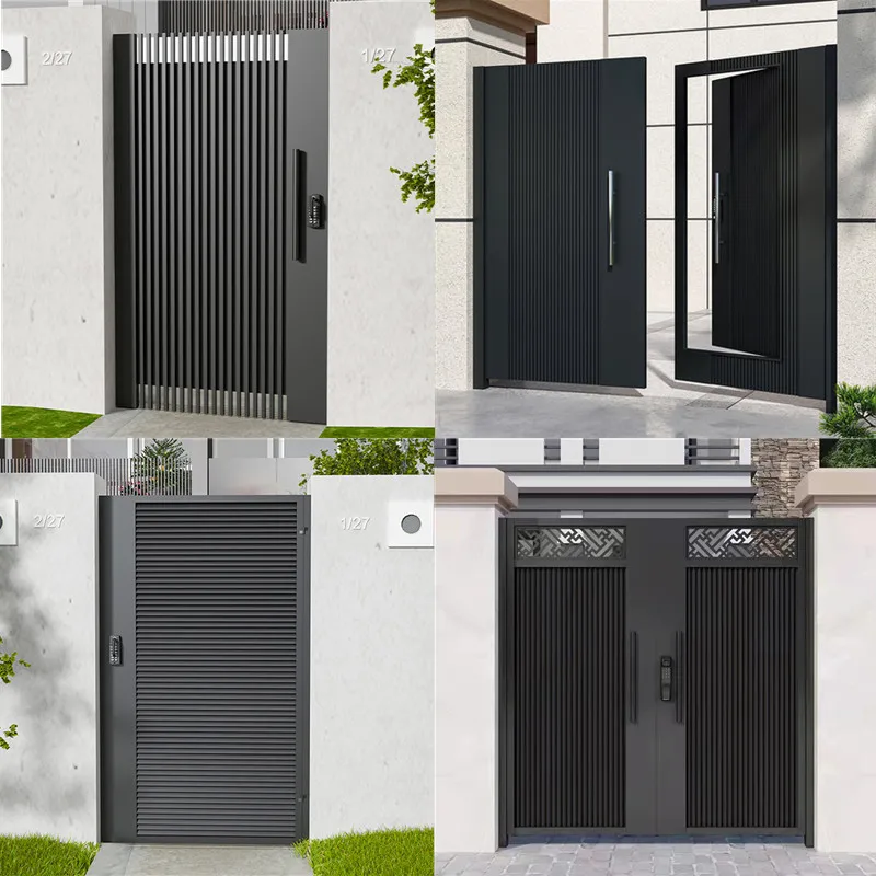 New Model Powder Coated Black Aluminum Single Gate Sidewalk Gate Nice Looking Swing Gate Aluminum FenceGate
