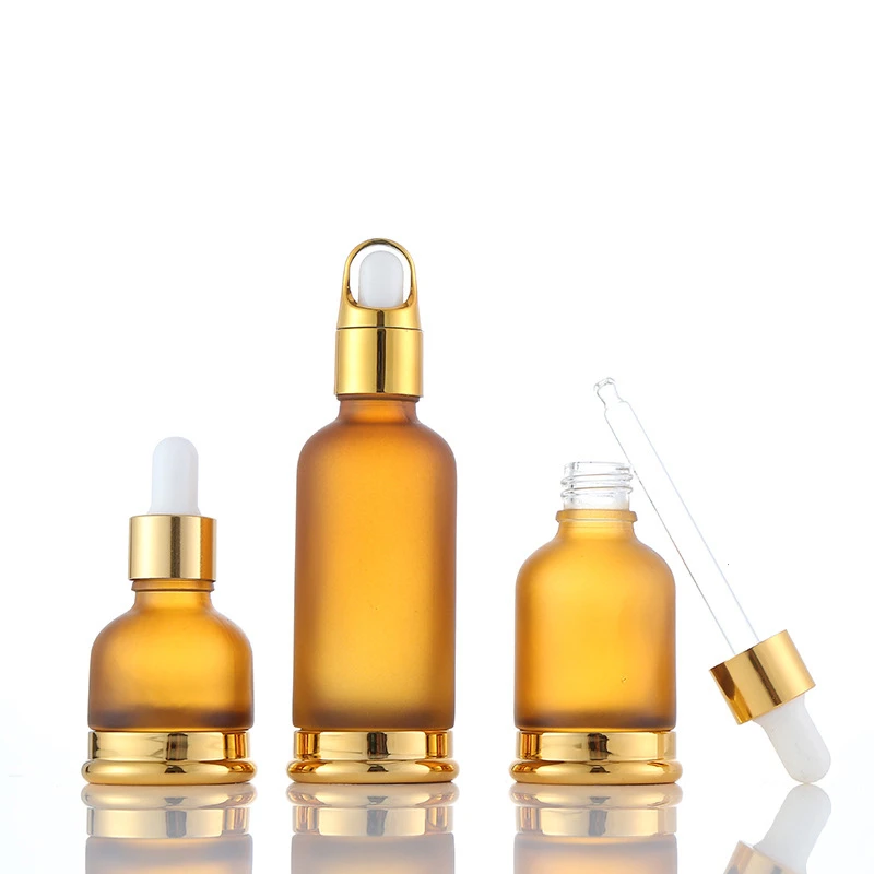 New deign glass bottle essence bottles with white dropper bottles