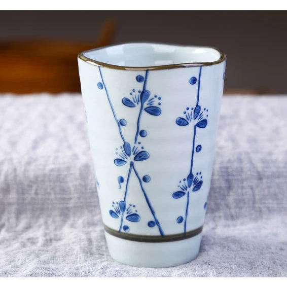 Japanese and Korean hand-painted underglaze ceramic wave cup water cup tableware big tea cup