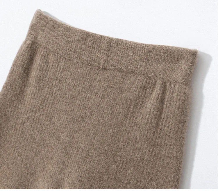 2024 High Quality Woman Cashmere Pants Solid Color Casual Close-fitting Cashmere Knit Leggings Pants