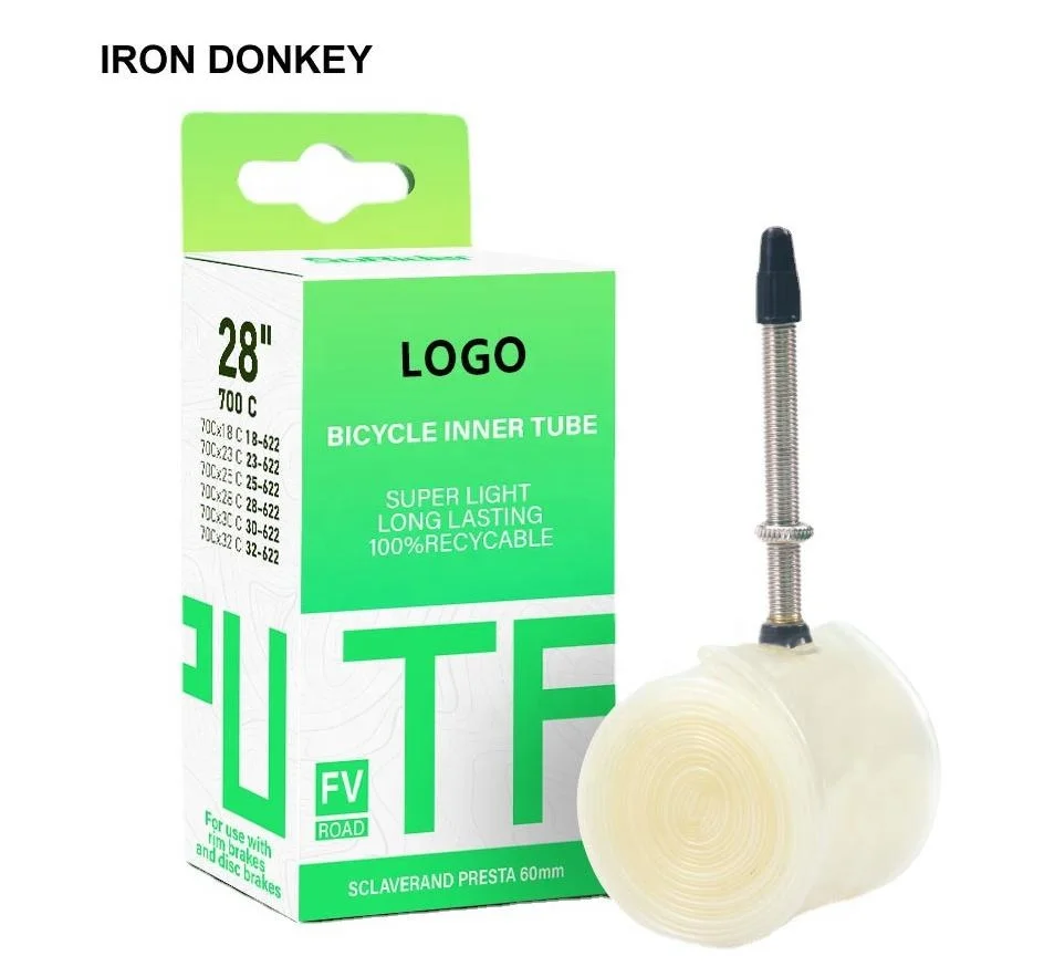 IRONDONKEY Customized LOGO TPU Bicycle Inner Tube Road Tire 700X18/25/28/32c Ultra  puncture resistantRoad Bicycle Valve Tire