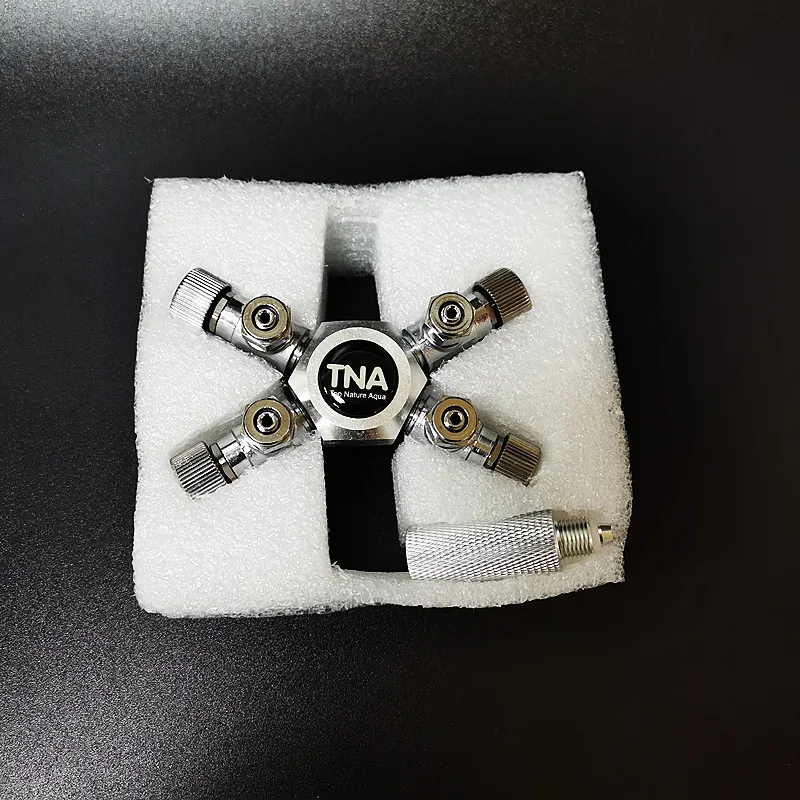 Aquarium Tank Stainless Steel CO2 4-way Splitter for CO2 Pressure Regulator