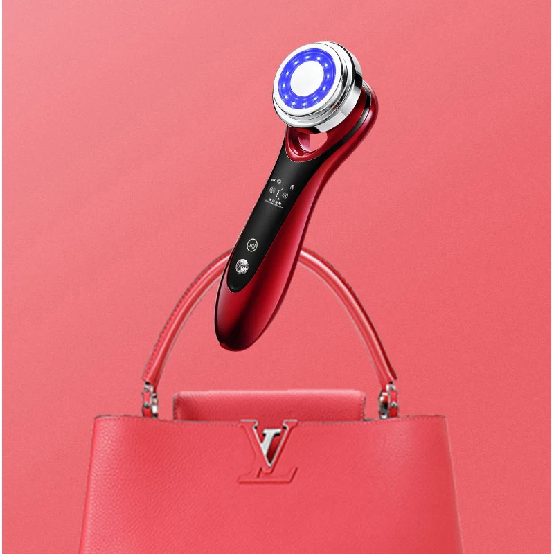 RF Face Vibrating Ultrasonic Beauty Device EMS Facial Massager