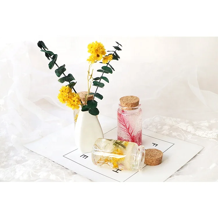 factory customized crystal gel wax dried flowers candle jars present gift real flowers gel wax candle glass