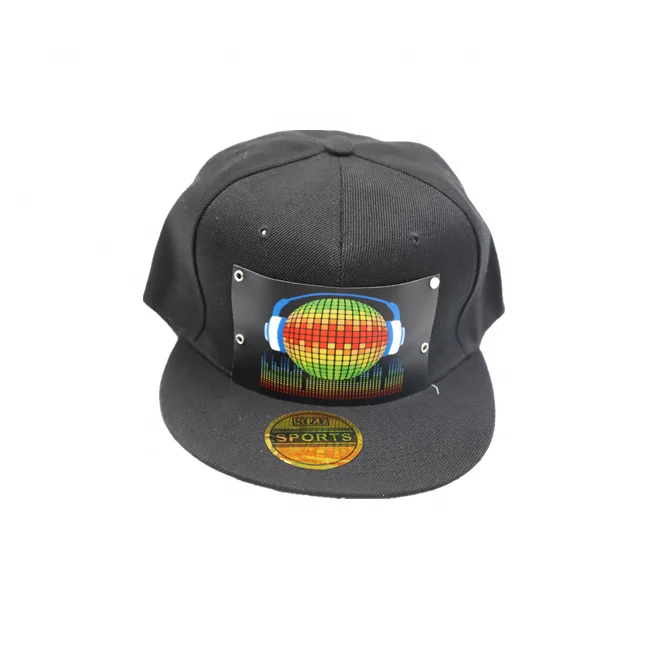 Hot-sales Fashion LED Flashing Hat Party Custom El panel Hat Sound Activated Light up Hat for Dance Party EDM