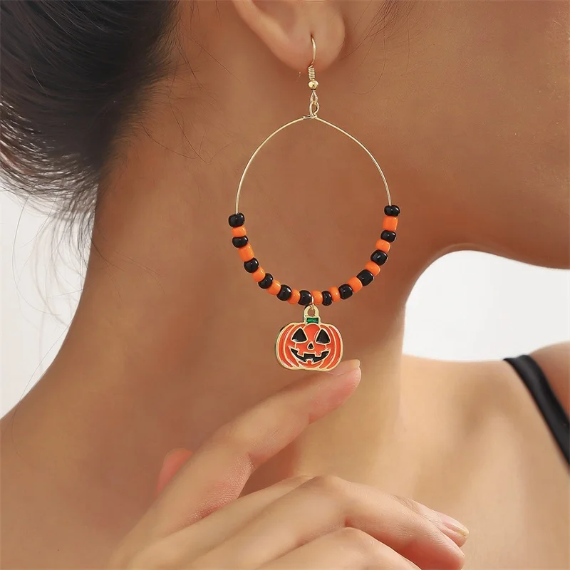 Best Seller Halloween Earrings Set Skeleton Pumpkin Spider Ghost Drop Earring Gold Earring Party Gifts