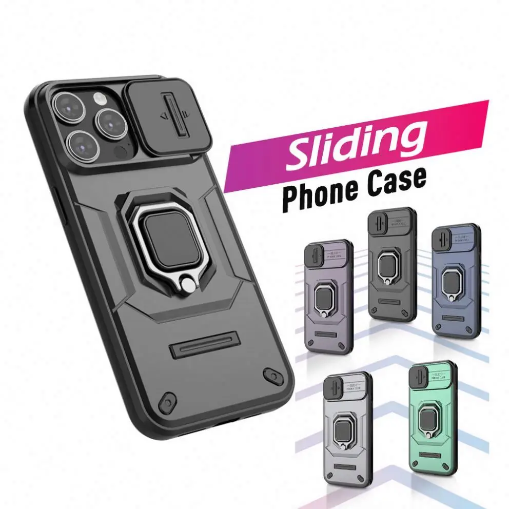 Wholesale Slide Phone Case For Iphone16 15 14 13 12 11 10 Plus Pro Max Rotating Camera Lens Protector  Privacy Cover