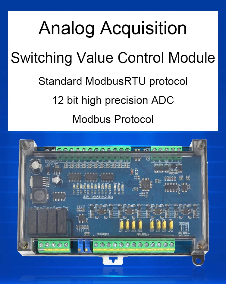 Модуль Rs232/485 Modbus RJ45 IO Tcp/ipp Rtu 8 аналоговый вход 4 цифрового входа релейного выходного