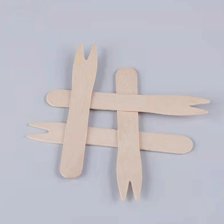 FSC Cocktail Fruit Birch Wood Disposable Chip Fork Cocktail Fruit Mini Fork