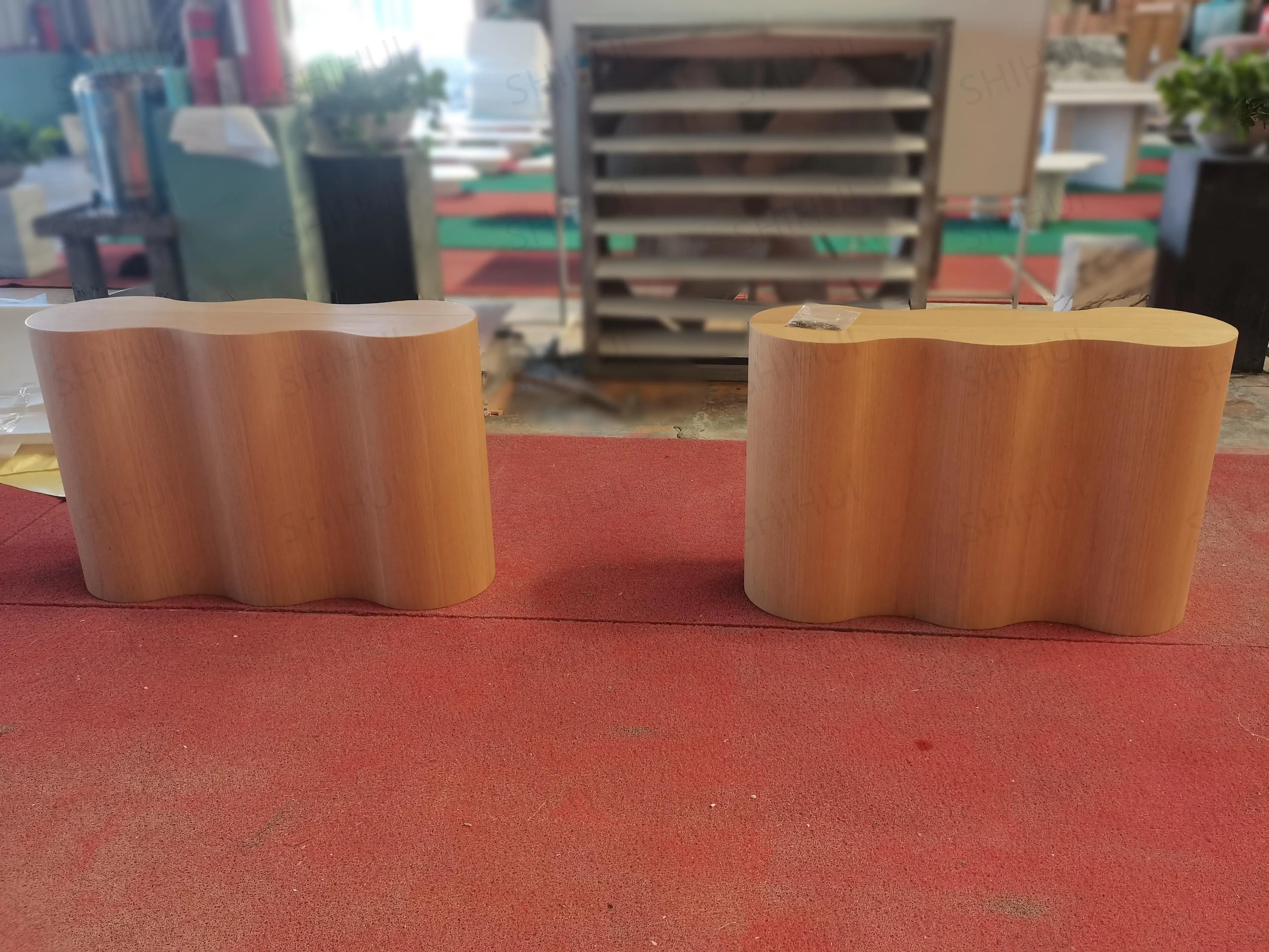 Прямоугольный бежевый обеденный стол из натурального камня 12