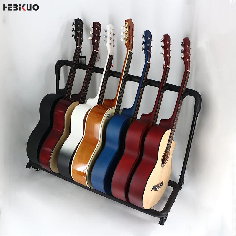Wholesale 7 pcs multiple acoustic guitar display rack stand