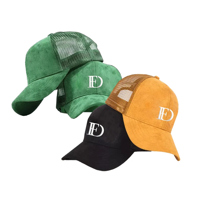 ODM OEM 6 Panel Embroidery Breathable Suede Mesh Wholesale Sports Outdoor Travel Trucker Hat