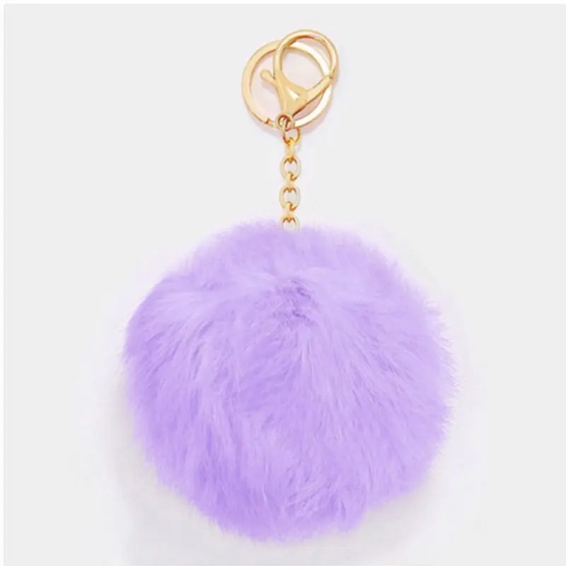 Desent Gifts Supply Custom Plush Fur Pom Pom Keychain