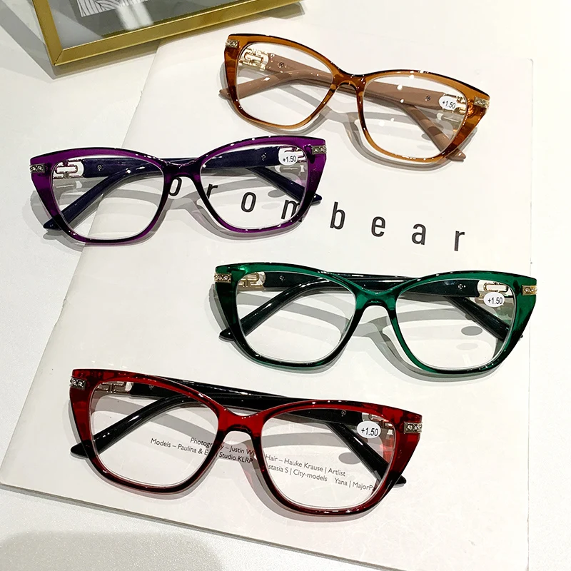 JM0001 full rim TR frame presbyopia minus cat eye supplier wholesale women corrective eyeglasses flexible Reading Glasses