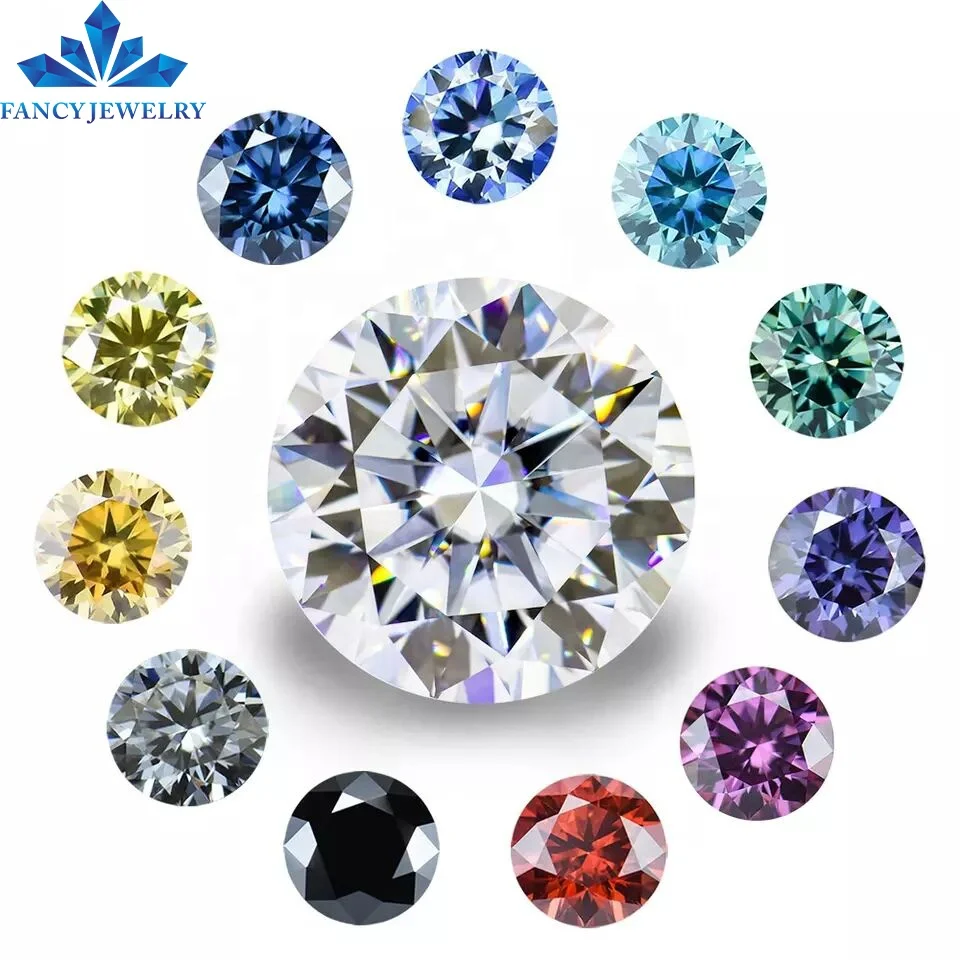 Wholesale 6.5mm 1ct Black moissanite loose diamonds 0.8mm-15mm brilliant cut GRA certificate moissanite diamonds