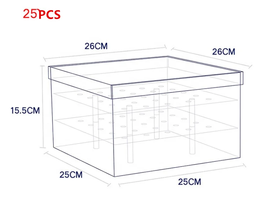 Hot Sale Customize 1 9 16 25 Holes Square Clear Acrylic Flower Storage Boxes Acrylic Rose Gift Boxes With Lid