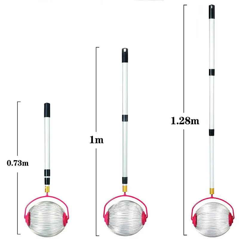 Adjustable Rolling Walnut Nut Collector Gatherer Picker with Telescopic Rod for or Pecans, Chestnuts, Fruits and Golf Balls, Red
