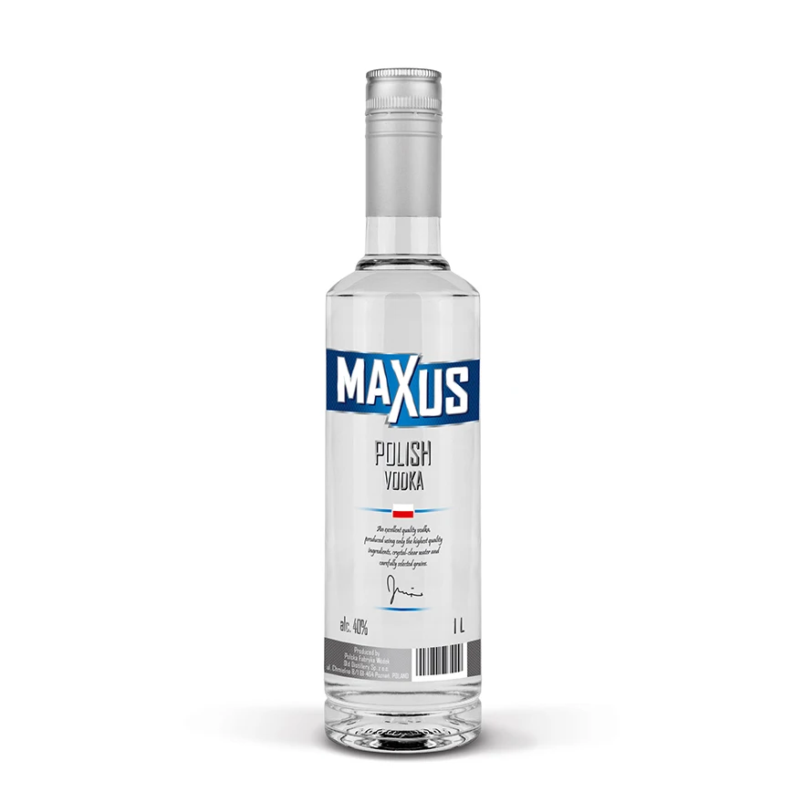Экономичная бутылка водки Maxus с зернистой поверхностью нейтральный спирт по хорошей цене 750 на заказ белый питьевое вино