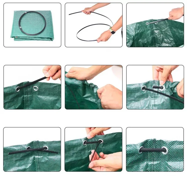 Portable Large Capacity 272l Gardening Garden Yard Waste Bags Lawn Leaf Bag