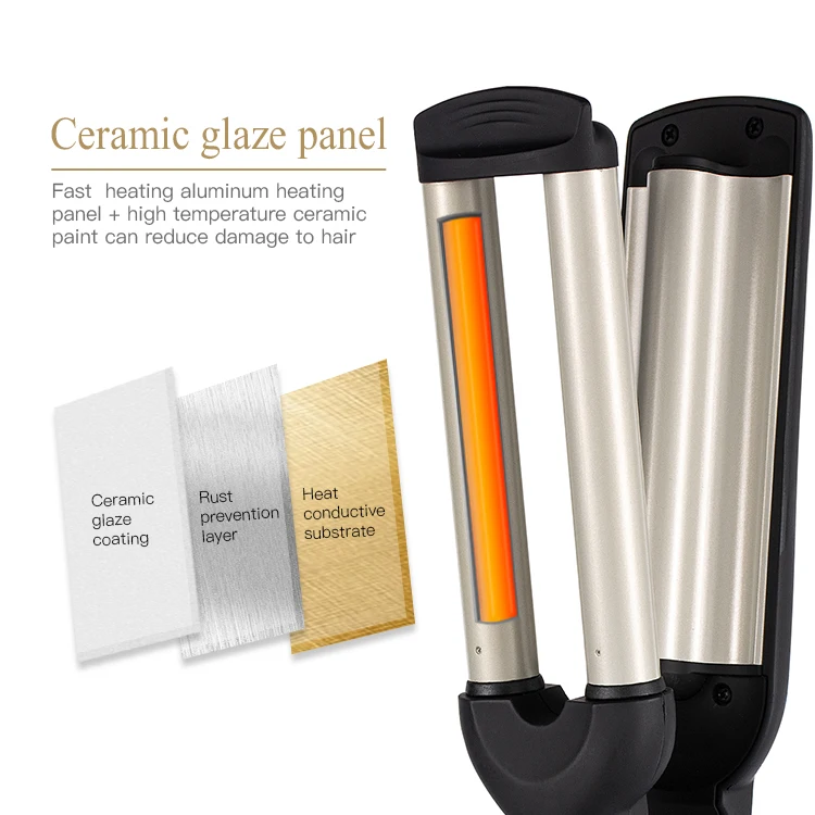 3 Barrel Hair Curling Iron Hair Crimper Professional Beach Wave Curling Crimping Iron Deep Waver Hot Tool