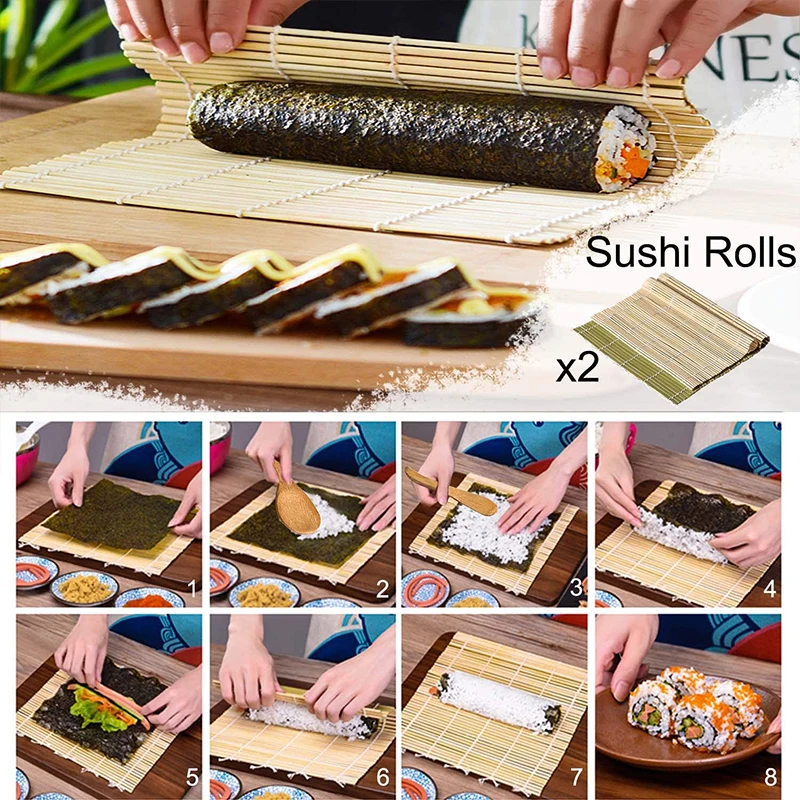 
Amazon hot sales Sushi tools and molds 17 pieces set, bamboo sushi tools set 