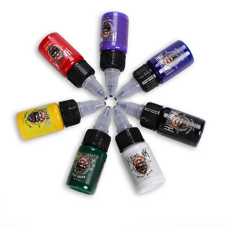HAWINK Professional 14 Colors 15ml (1/2 oz) Tattoo Ink Permanent Makeup USA Import Tattoo Ink Permanent Pigment