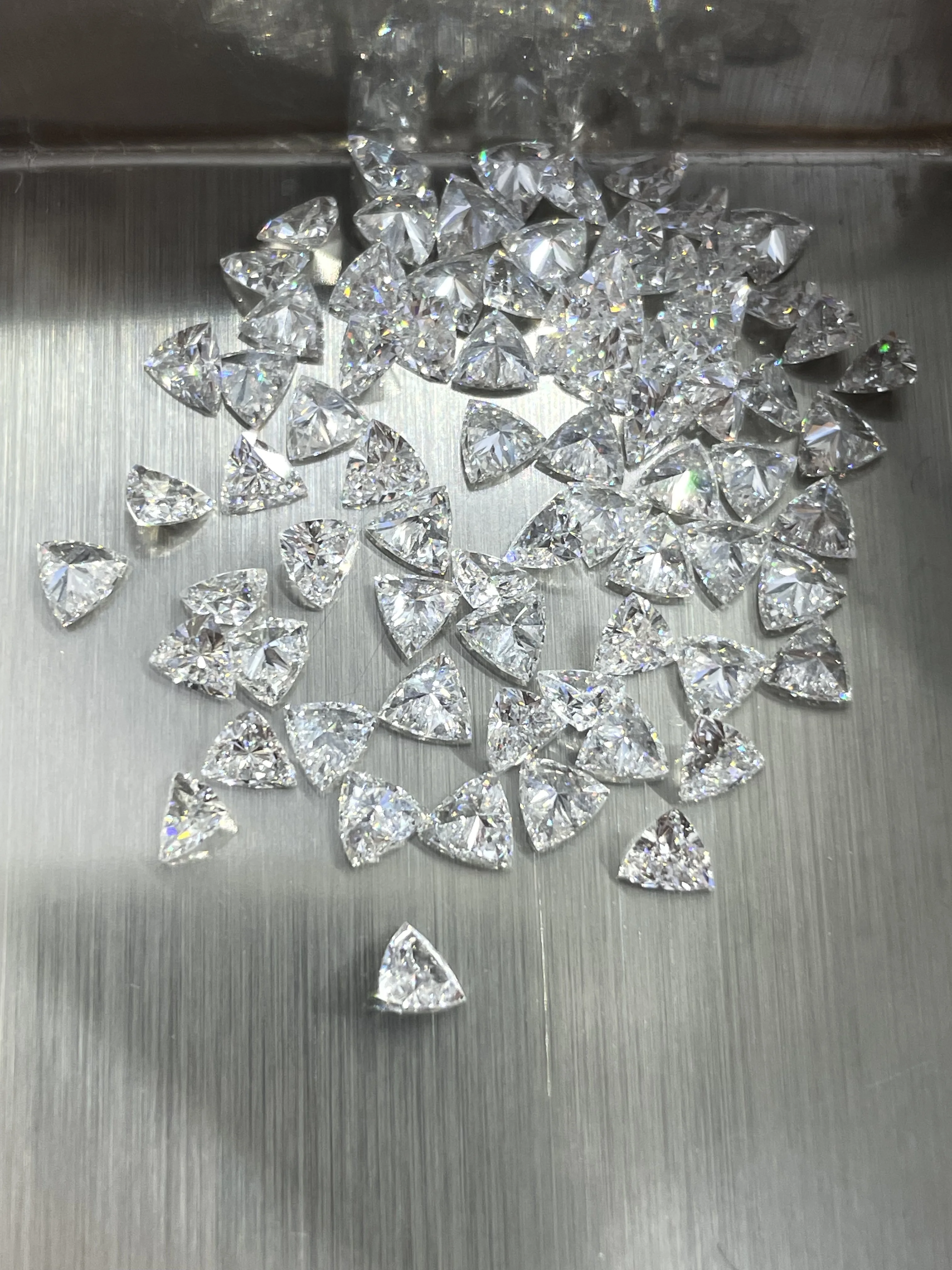 Trillion Cut Lab Diamond Man Made Diamonds LGD Trillion Shaped Loose Lab Created HPHT Lab Grown Diamond