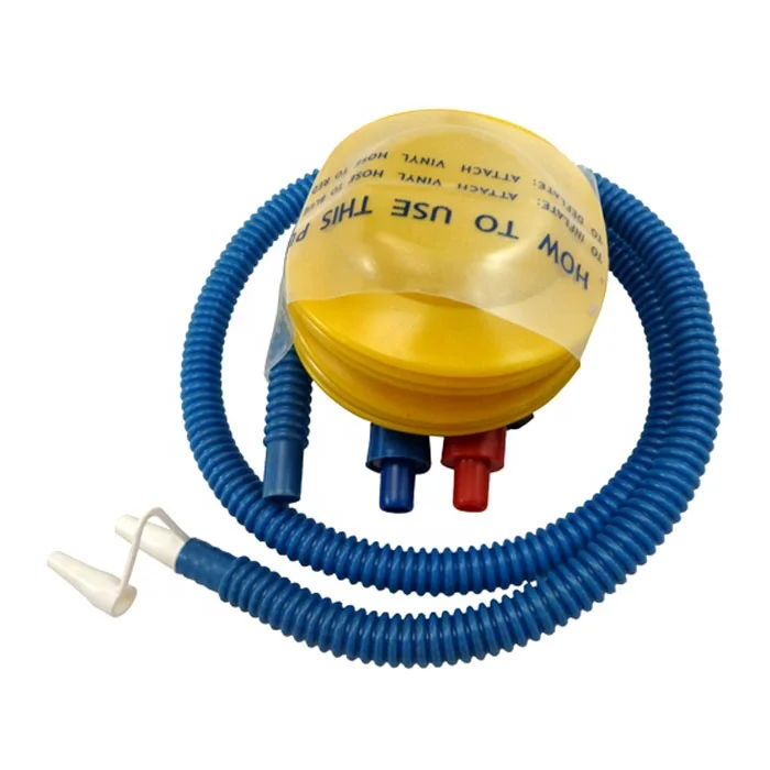 Balloon Plastic Easy Hand Foot Operated Air Bellow Pump Inflator Blue Yellow