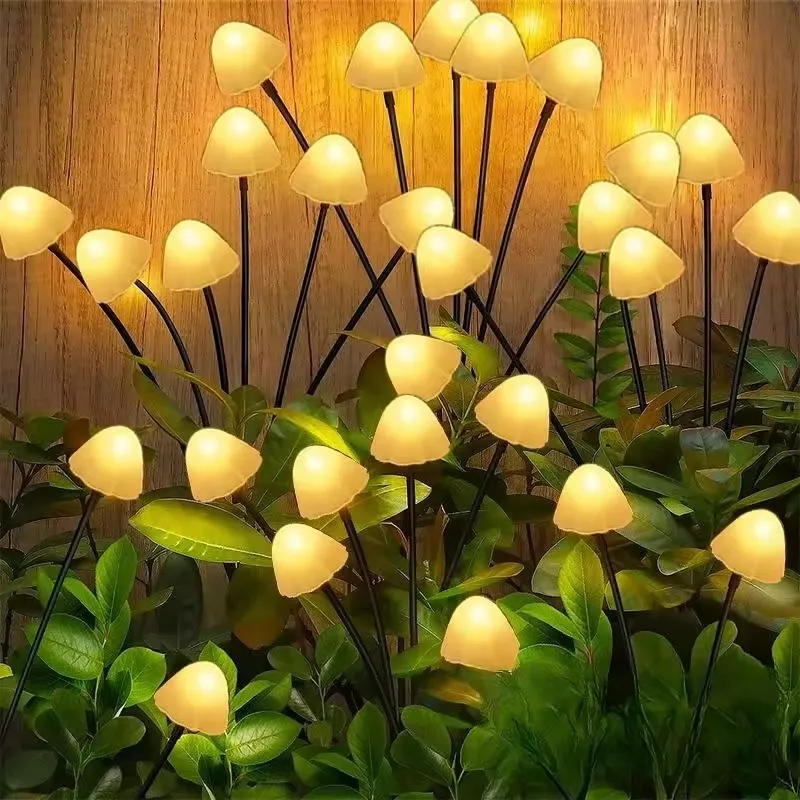 Uplumin Outdoor Waterproof Solar Lamps Mushroom Christmas Decoration Lighting Garden Backyard Landscape Mushroom Lamp