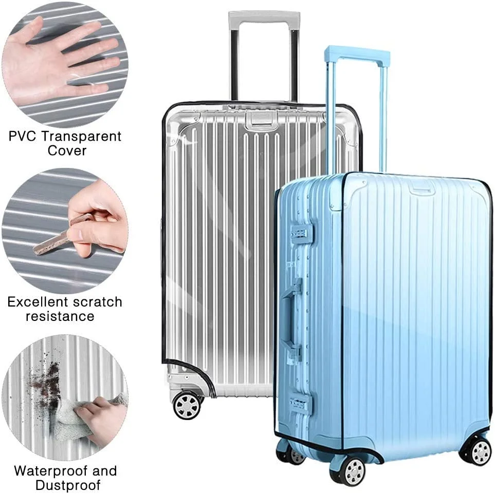 Luggage Protector Suitcase Cover Clear PVC Suitcase Cover Protectors Luggage Cover Waterproof for Wheeled Suitcase.